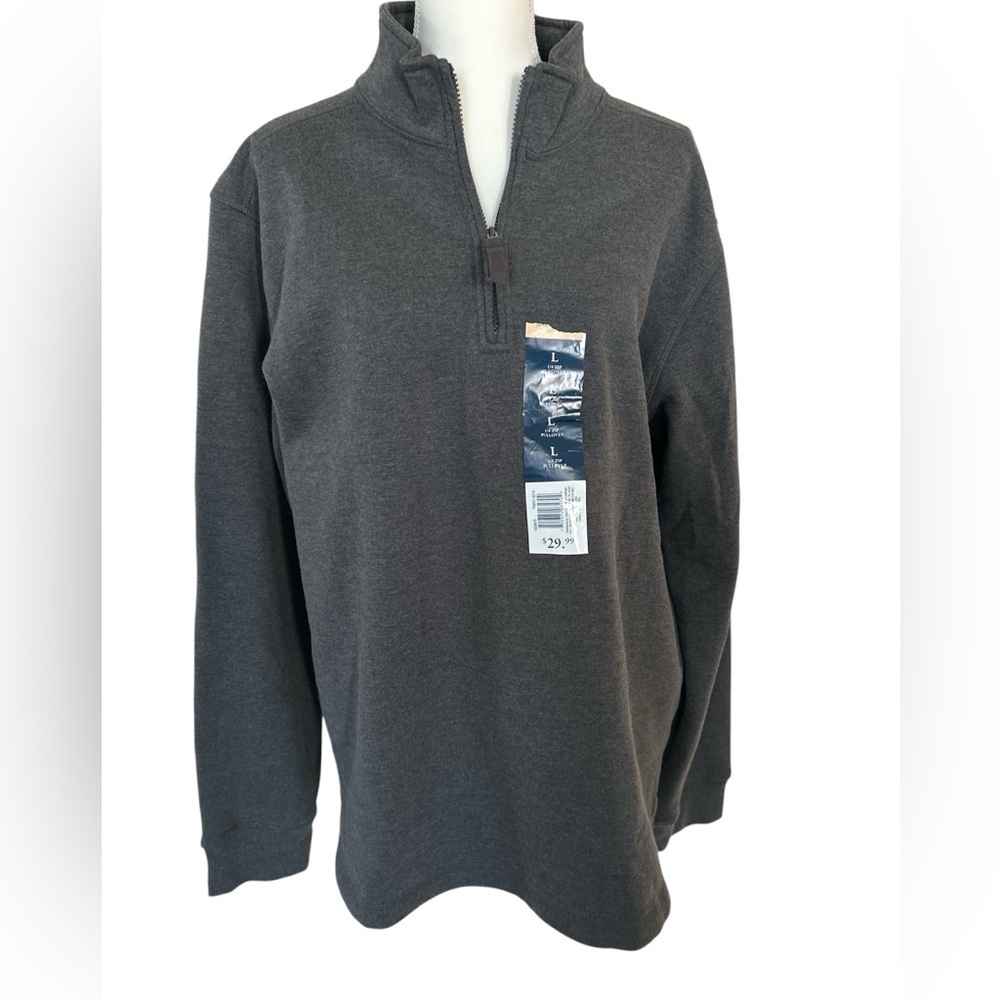 Blue Mountain Men’s 1/4 Zip Gray Sweatshirt
